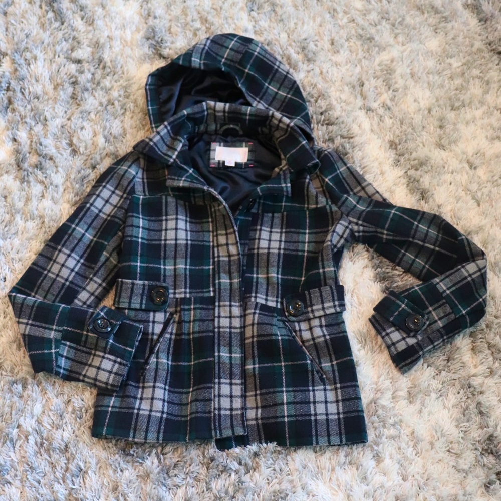 Xhilaration plaid coat M